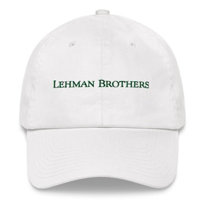 LEHMAN BROTHERS - Cap | Lehman Brothers Hat | Lehman Brothers Risk Management Dad hat | Finance Meme Hat | Lehman Cap | Stonk Gift
