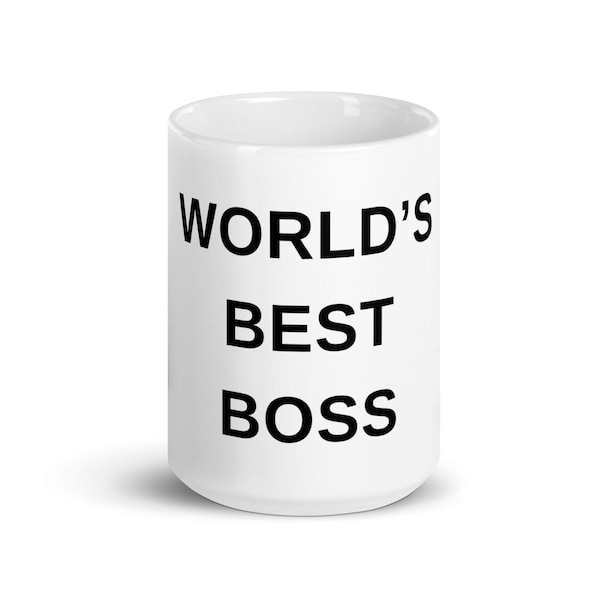 Weltbester Boss Tasse | Das Büro Tasse | Michael Scott Becher |  15 Unzen Kaffeebecher | Geschenk Beförderung | The Office Meme Tasse