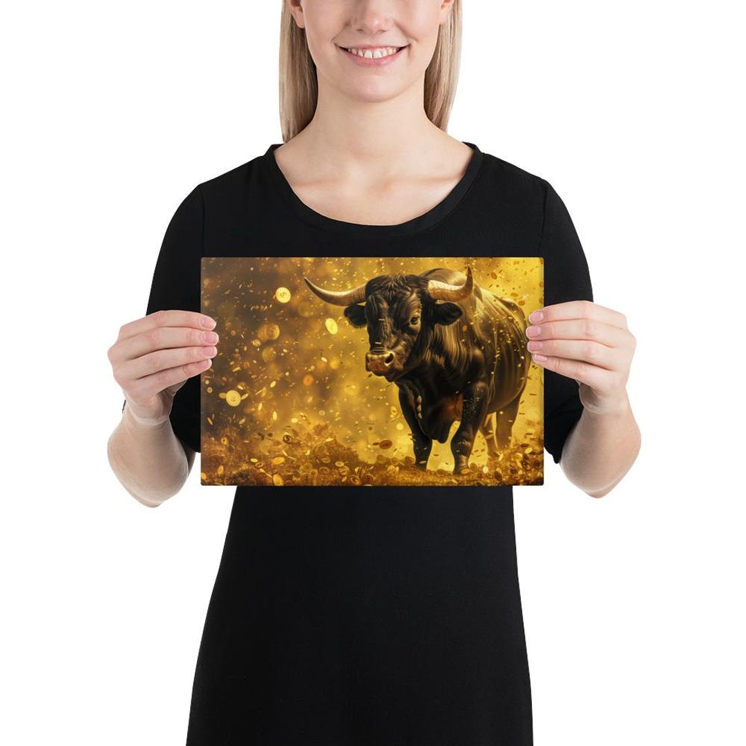 Bull Market Canvas | Golden Bull With Coin Rain Wall Art | Finance Meme  Print | Trader Decor | Stock Market Gift | Wall Street Canvas - Etsy