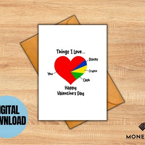 Carte de Saint Valentin imprimable Crypto, Financial Meme Valentine, pour femme, pour homme, DIGITAL Valentine Card Bitcoin, 5 x 7" Card