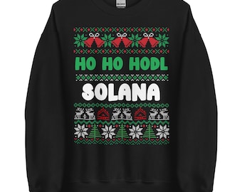 XMAS SOLANA Christmas Sweater | Crypto Unisex Sweater | Hold SOL Sweater | X-Mas Sweater | Christmas Sweater | Crypto Christmas Gift
