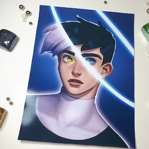 Imprimir Danny Phantom Transformation | A4, A5, A6 - Papel fotográfico brilhante | Fanart | Presente | Decoração | Ilustração | Super-herói