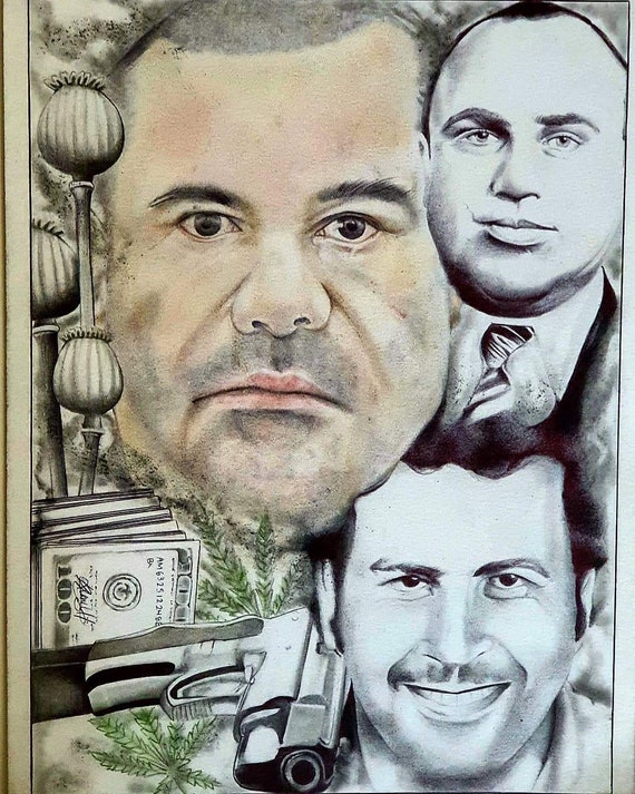 El Chapo Coloured Pencil Drawing Etsy