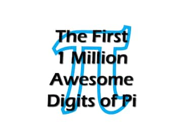 Math Printable | Digits of Pi Book - The First 1 Million Awesome Digits of Pi | Printable PDF | DIGITAL DOWNLOAD