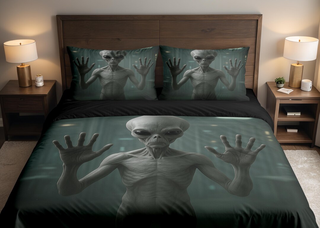 Photo Alien-being Area 51 Duvet Cover & Pillowcase Bed Set - Etsy