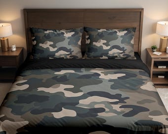 Tactical Camouflage Camo Pattern Duvet Cover/2 Pillows Case Bed Set (Twin,Double,Queen,King,California King)