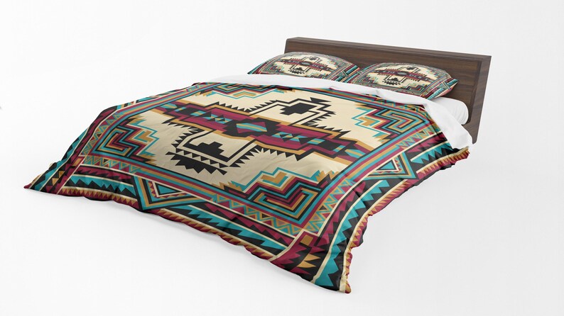 Tribal Aztec Mexican Native Indian Art Duvet Cover & Pillowcase Bed Set ...