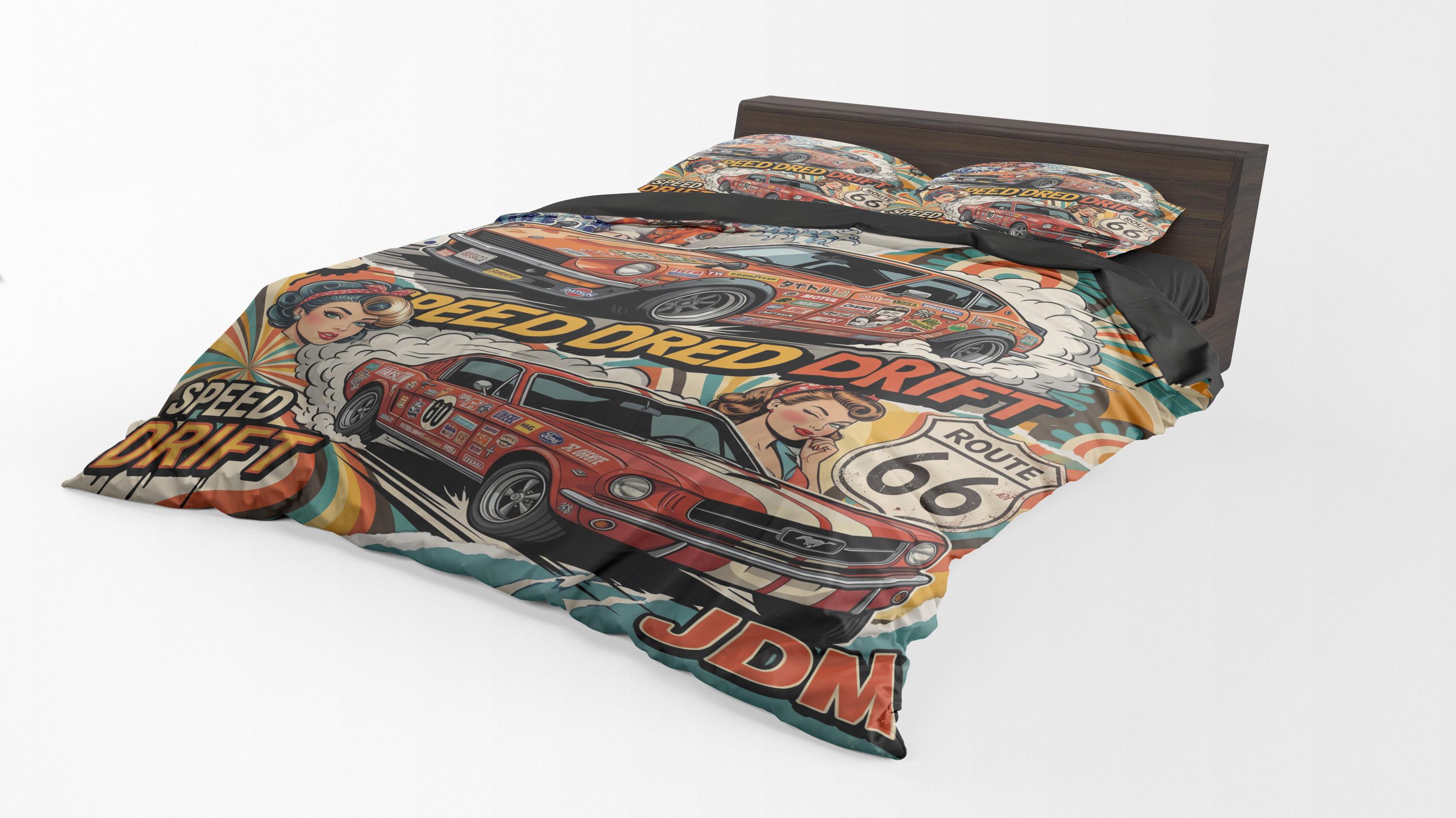 Collage Retro Cars JDM Muscle70s Sticker Bomb Duvet Cover & Pillowcase ...