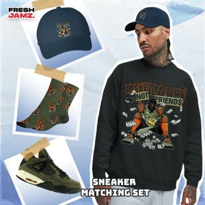 AJ 4 Undefeated Make Money Not Friends Unisex Shirt, Hoodie, Sweatshirt, Socks, Hat To Match Sneaker