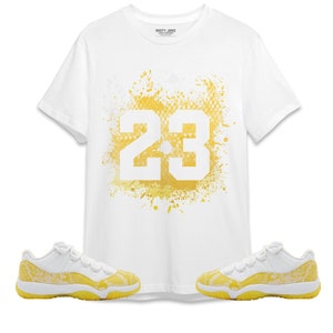 Jordan 11 Low Yellow Snakeskin Unisex Shirt, Kid, Toddles Number 23 Paint, Shirt To Match Sneaker