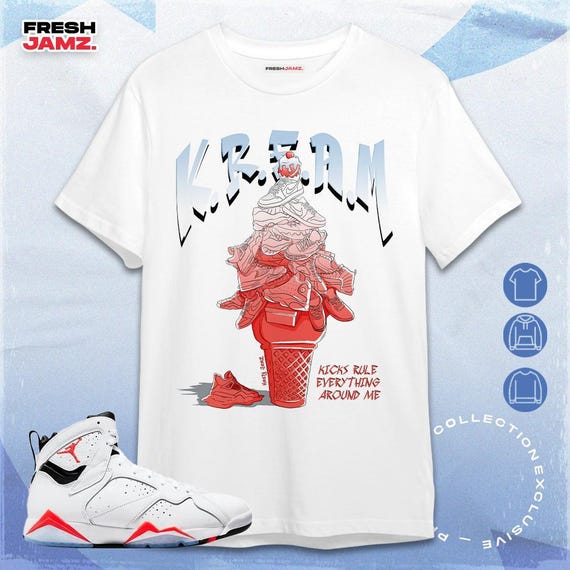 Jordan 7 White Infrared Unisex Shirt, Kid, Toddles KREAM