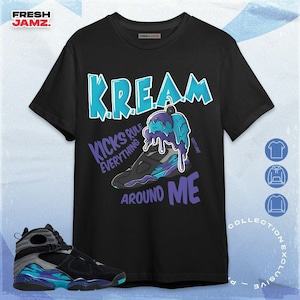 Maglietta unisex, felpa con cappuccio e felpa con cappuccio AJ 8 Aqua Kream Sneaker da abbinare alle sneaker