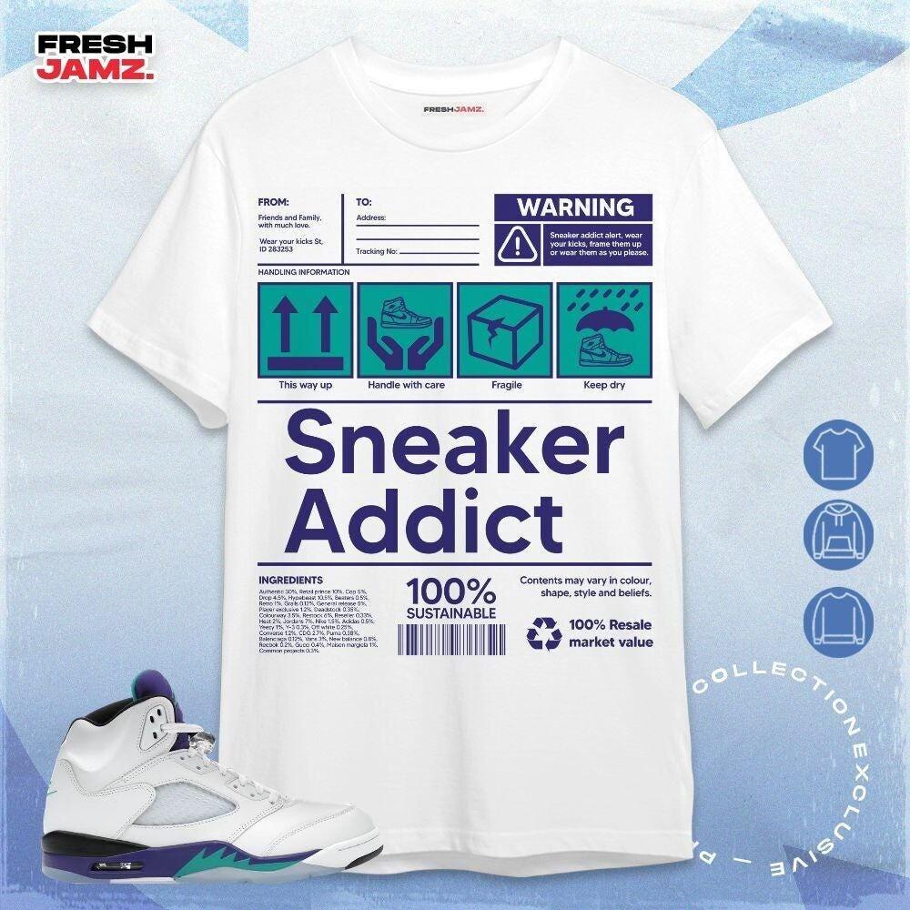 AJ 5 Grape Sneaker Addict Unisex Shirt, Hoodie, Sweatshirt To Match Sneaker