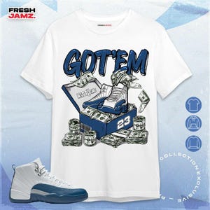 AJ 12 French Blue Dollar Sneaker Box Unisex Shirt, Hoodie, Sweatshirt To Match Sneaker