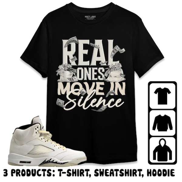 AJ 5 SE Segel Unisex T-Shirt, Sweatshirt, Hoodie, Move In Silence Geld, Shirt To Match Sneaker