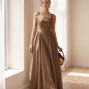beige wedding dress guest beige wedding dress guest Square Neck Spaghetti Straps Champagne Wedding Guest Dress