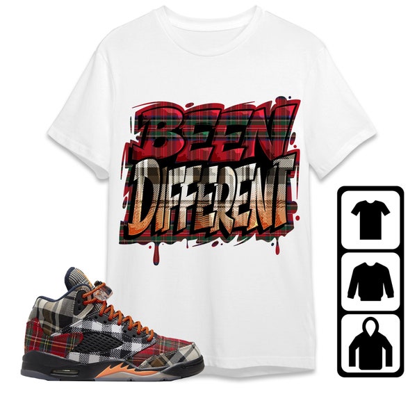 Jordan 5 Plaid Unisex Sweatshirt, Hoodie, T-Shirt, Become Different, Shirt To Match Sneaker