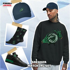 Pin Spizike vert noir anthracite Need More Kicks Chemise unisexe, sweat à capuche, sweat-shirt, chaussettes, chapeau assorti aux baskets, chemise d&#39;Halloween
