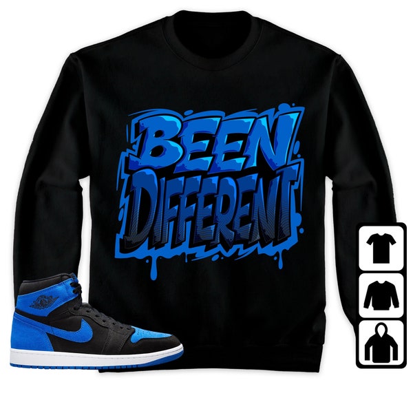 Jordan 1 Royal Reimagined T-shirt unisexe, t-shirt, sweat-shirt, sweat à capuche, devenez différent, chemise assortie à la basket