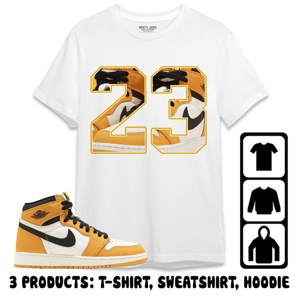 Jordan 1 Yellow Ochre Unisex T-Shirt, Sweatshirt, Hoodie, Number 23 CM1, Shirt To Match Sneaker