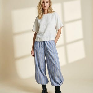 Top de lino color óxido de corte recto, blusa minimalista de manga corta, top de verano holgado para vacaciones y uso diario.