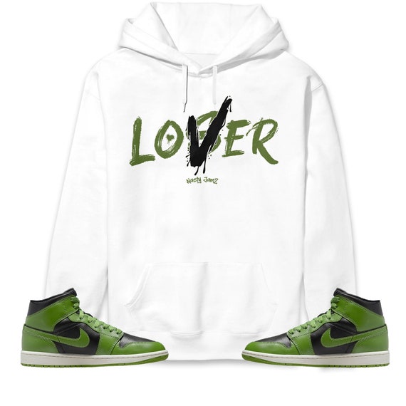 Jordan 1 Mid Altitude Green Unisex Hoodie Sweatshirt Loser - Etsy