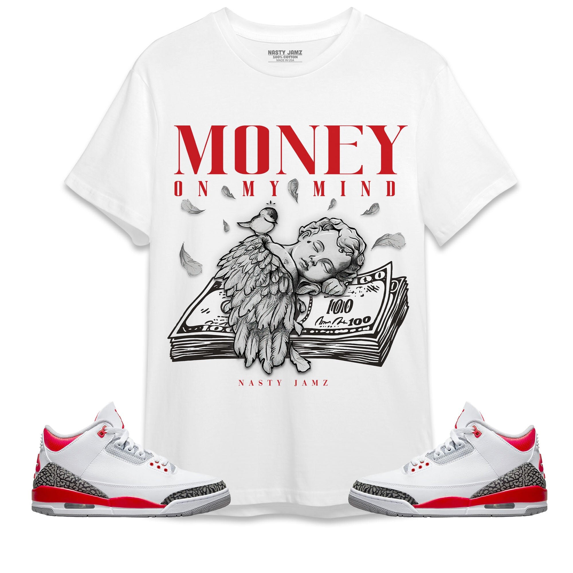 RvceShops - 500 - Light Fusion Red 1s Jordan Sneaker Tees Shirts Match White  Cash is King quantity - Air Jordan 3 Retro SE White Dark Brown Green Shoes  398614