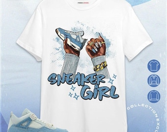 AJ 4 Denim Worn Blue Sneaker Girl Nail Unisex Shirt, Hoodie, Sweatshirt To Match Sneaker