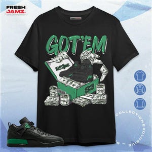 Maglietta unisex, felpa con cappuccio e cappuccio Spizike Pine Green Black Anthracite Dollar Sneaker Box, da abbinare alle sneaker