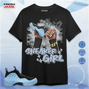 Air Foamposite Psychic Blau Sneaker Girl Nagel Unisex Shirt, Hoodie, Sweatshirt To Sneaker entsprechen