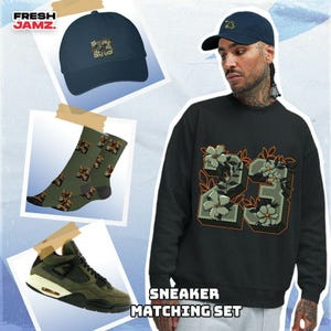 AJ 4 Undefeated 23 Floral Unisex Shirt, Hoodie, Sweatshirt, Socks, Hat To Match Sneaker