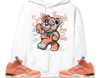 Jordan 5 DJ Crimson Bliss Unisex Hoodie, Sweatshirt, Smile Through The Pain BER, Shirt To Match Sneaker