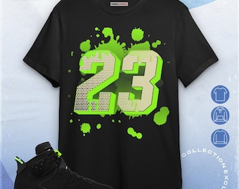 Number 23 Colorful Unisex Shirt Match Jordan 6 Retro Electric Green