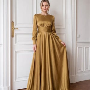 golden brown colour dress Dresses Formal dress