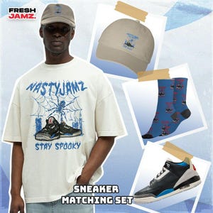 AJ 3 Rare Air Spooky Kicks Unisex Shirt, Hoodie, Sweatshirt, Socks, Hat To Match Sneaker, Halloween Tee, Spooky Fall Shirt, Autum Shirt