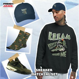 AJ 4 Undefeated Kream Sneaker Unisex Shirt, Hoodie, Sweatshirt, Socks, Hat To Match Sneaker