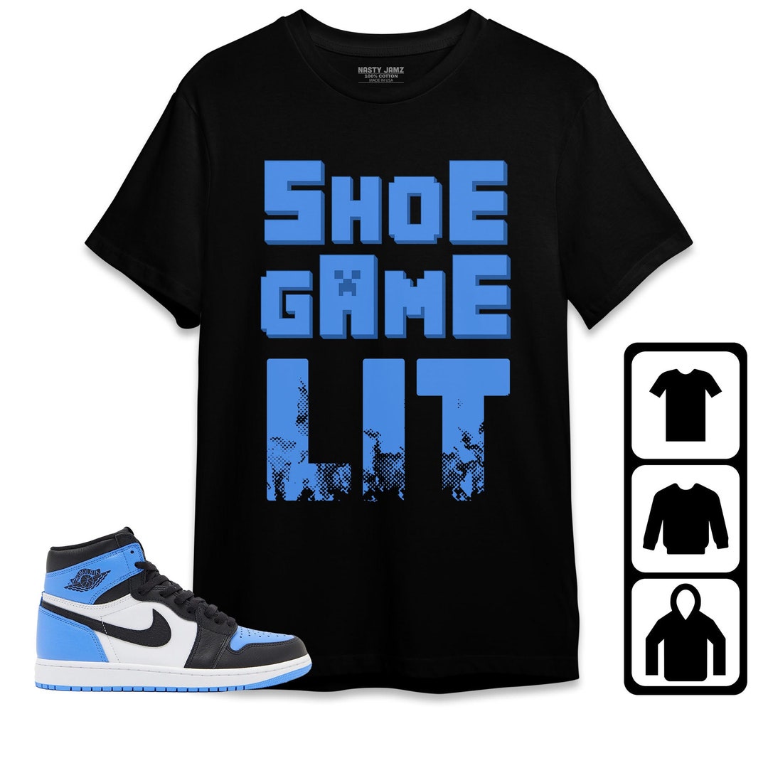 Jordan 1 University Blue Toe Unisex Shirt, Kid, Toddles Shoe Game Lit