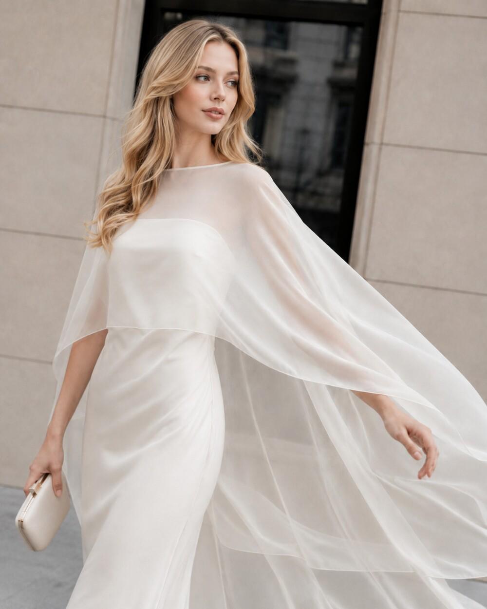 Chiffon Flowy White Dress
