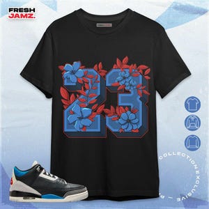 Maglietta unisex AJ 3 Rare Air 23 Floral, felpa con cappuccio e sneaker abbinate