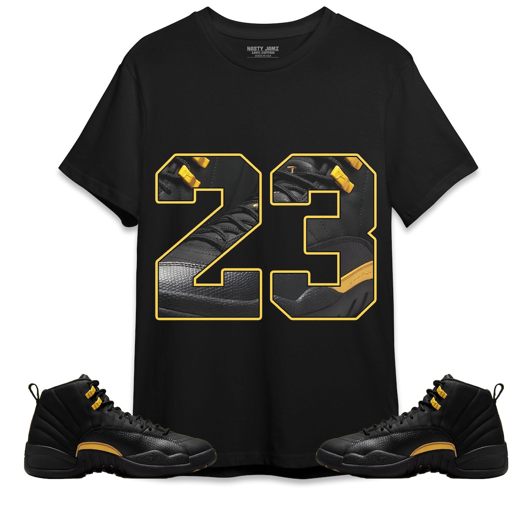 Number 23 CM12 Unisex Shirt Match Jordan 12 Black Taxi Etsy