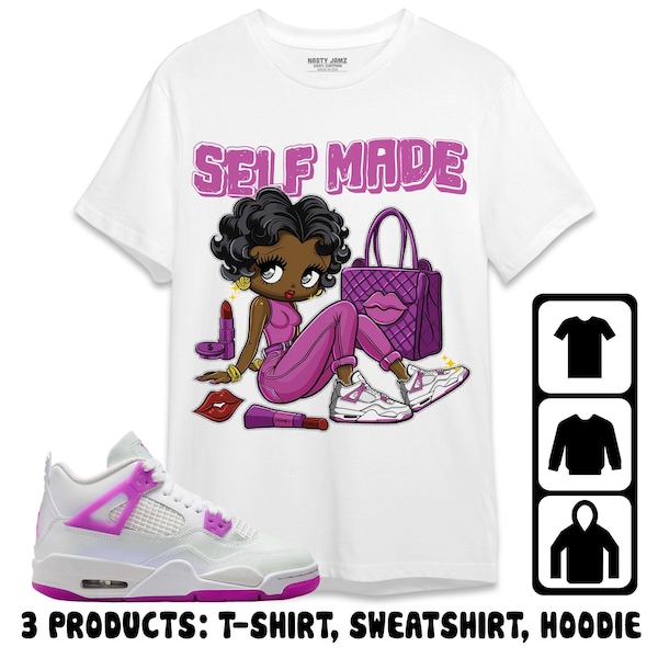 AJ 4 GS Hyper Violet Unisex T-Shirt, Sweatshirt, Hoodie, Sneaker Girl Selfmade, Shirt To Match Sneaker