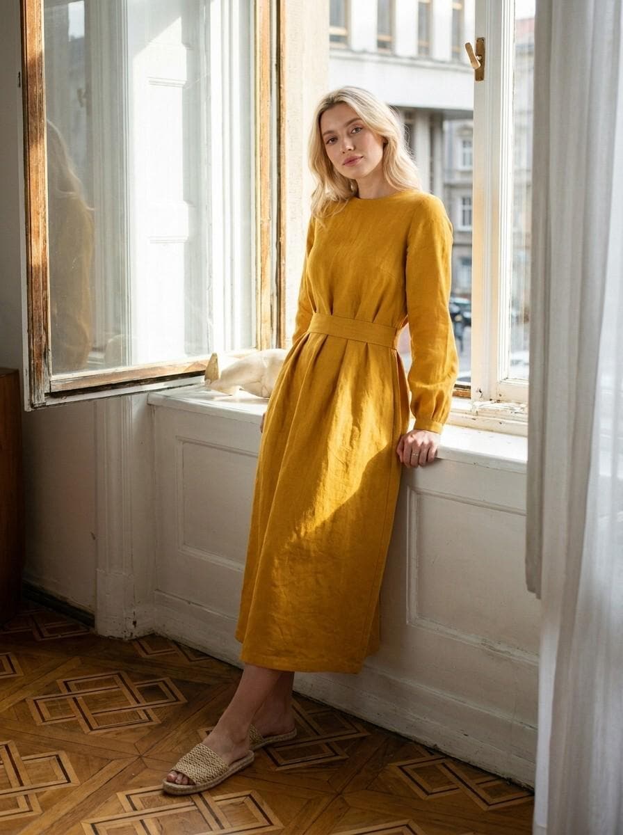 Long Sleeve Fall Dress Wedding Guest - Etsy