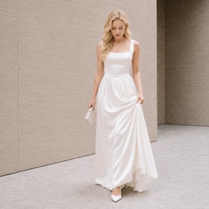 Drop Waist Dress White