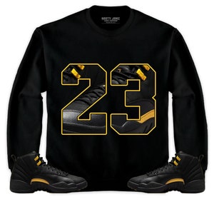 Number 23 CM12 Unisex Sweatshirt Match Jordan 12 Black Taxi