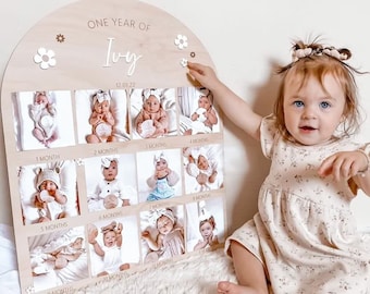 First birthday photo board daisy theme / Birthday board / Photo board / Birthday prop / Milestone Board / First birthday