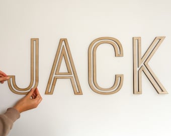 Letrero personalizado con nombre cortado con láser / Decoración para guardería y habitación infantil / Nombre infantil personalizado en madera / Hecho en Australia / Hecho a medida