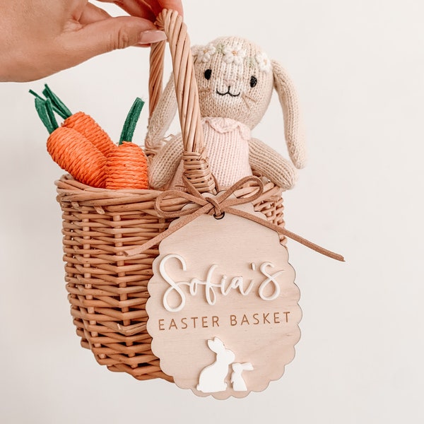 Easter basket tag / Scalloped name tag / Easter name tag / Personalised Easter tag / Easter / Easter hamper tag / Easter gift tag