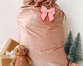 Saco de Navidad, Saco de Papá Noel de terciopelo, Etiqueta de Navidad de entrega especial, Etiqueta de Navidad personalizada, Primera Navidad, Media de Papá Noel, Saco de Navidad