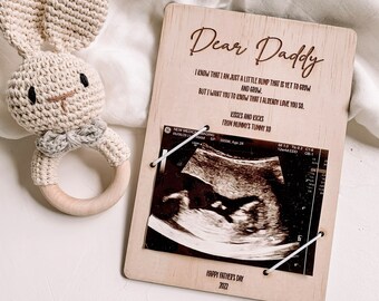 Daddy to be plaque / gift from baby / first father's day gift / fathers day 2024 / ultrasound display / pregnancy announcement / dear dad