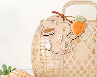 Etiqueta de canasta de Pascua / Etiqueta de globo de zanahoria de conejito de Pascua / Etiqueta de nombre de Pascua / Etiqueta de Pascua personalizada / Pascua / Búsqueda de huevos de Pascua / Etiqueta de regalo de Pascua